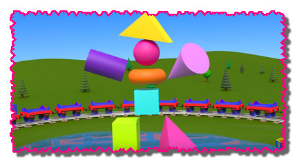 Учим объёмные геометрические фигуры с паровозиком Чух-Чухом - часть 1 Развивающий мультик для детей