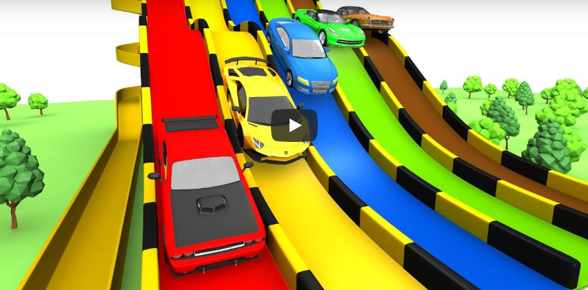 Learning Colors sports car city Vehicle magic slide pool transforming Play for kids car toys
