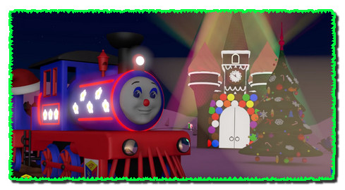Christmas movies cartoons for children. Choo-Choo train celebrates New Year's Eve at candyland