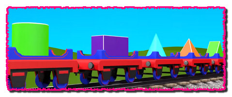 Shapes for kids kindergarten toddlers preschoolers. Shape train. Choo-Choo and 3D shapes. Cartoon