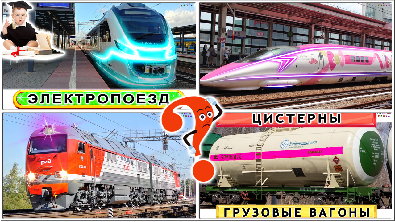 Электровозы, Паровозы и другой железнодорожный транспорт 822 | Подборка викторин для детей